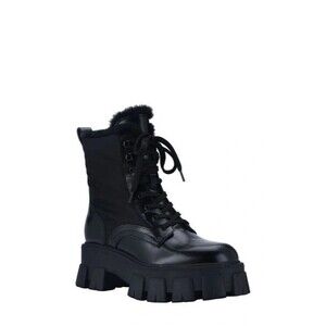 Marc Fisher LTD Happier Faux Fur Lug Sole Combat Boots 6